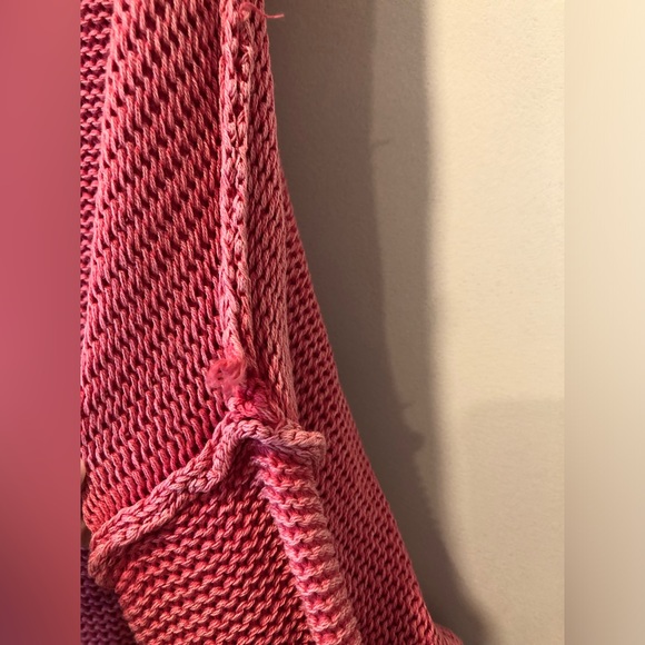 Pink American Eagle Chunky Knit Distressed Sweater - Picture 4 of 5